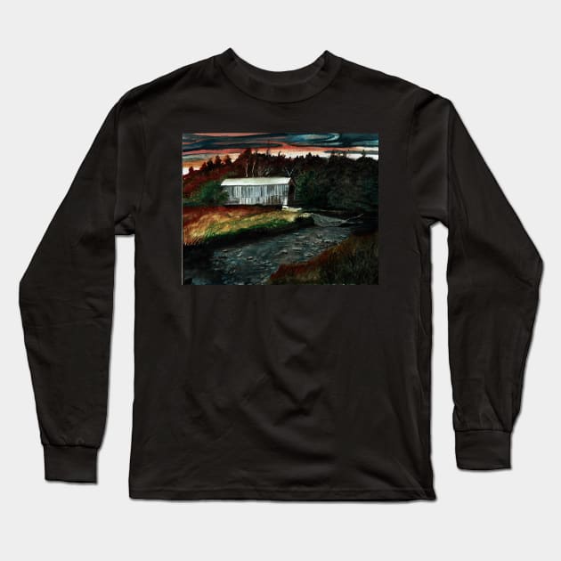 Malone Covered Bridge Kennebecasis # 23 Long Sleeve T-Shirt by DureallFineArt